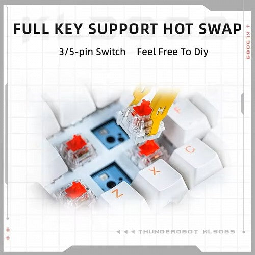 Thunderobot KG3089 Wired Mechanical Keyboard Red switch White Thunderobot KG3089 Wired Mechanical Keyboard Red switch White
